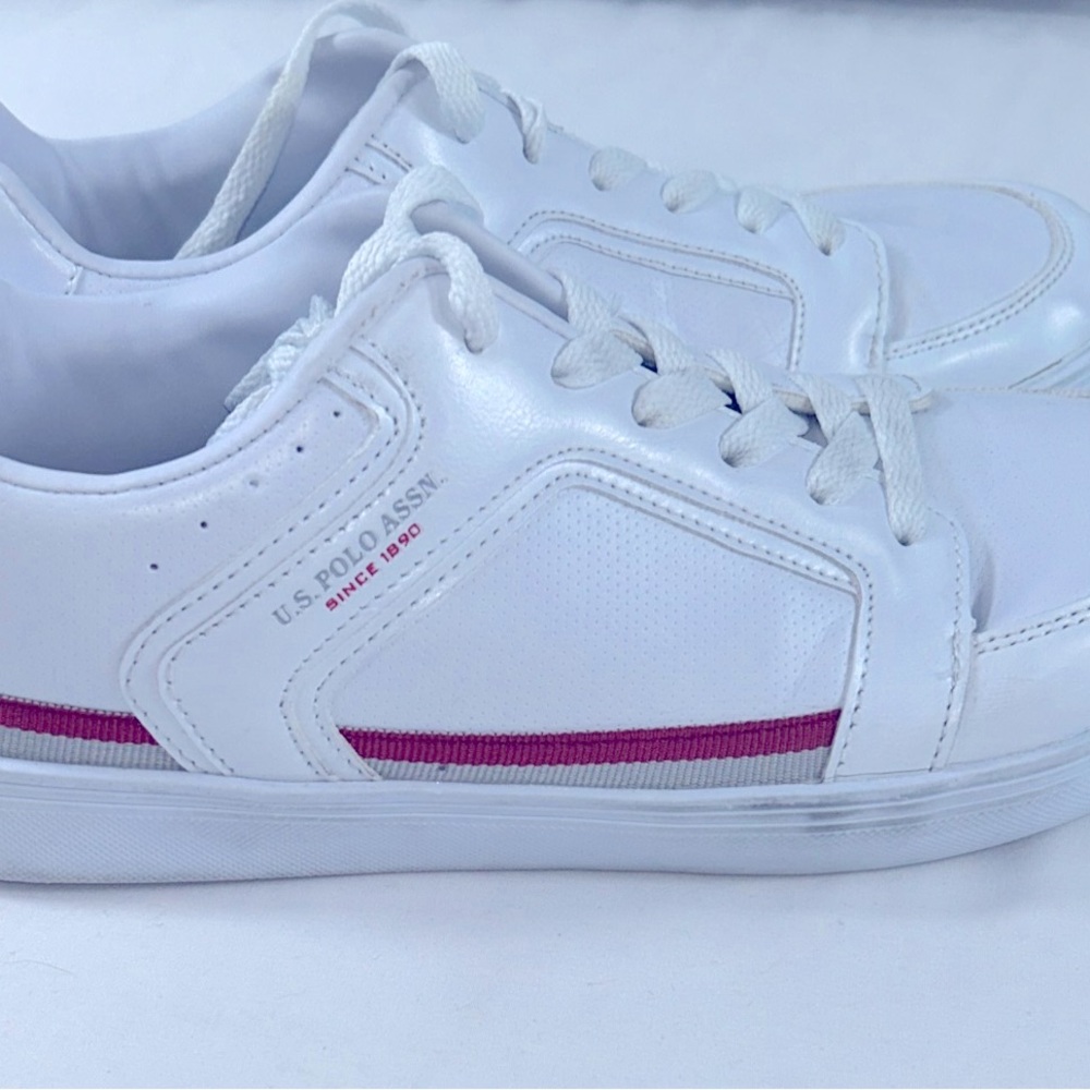 U S Polo ASSN.‎ White Faux Leather Shoes 9 Men